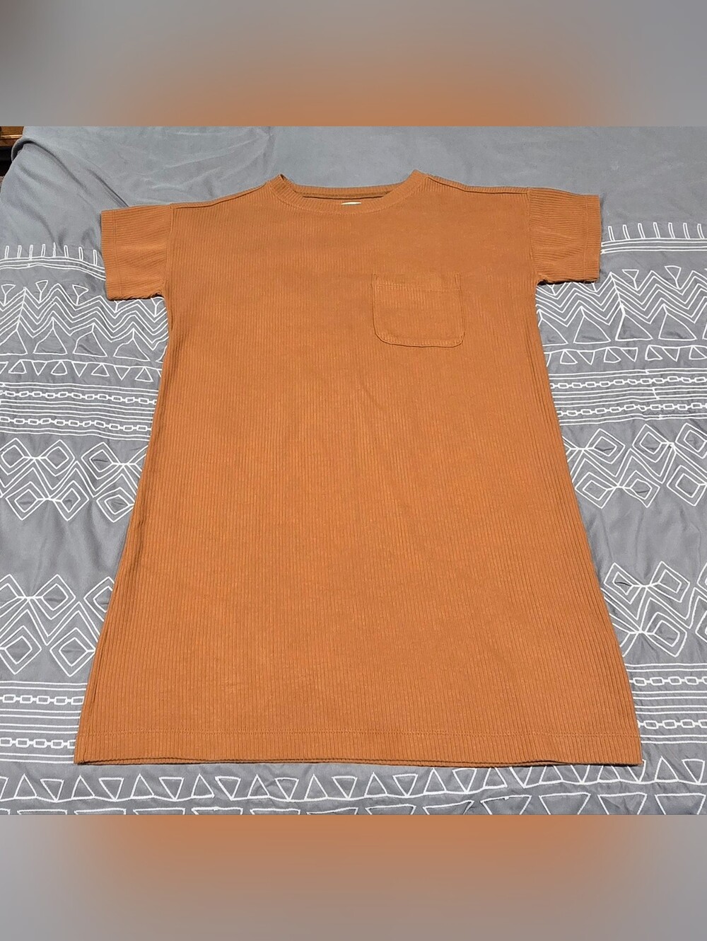 Madewell Golden Pecan Short Sleeve Ribbed Tshirt Dress Size XXS